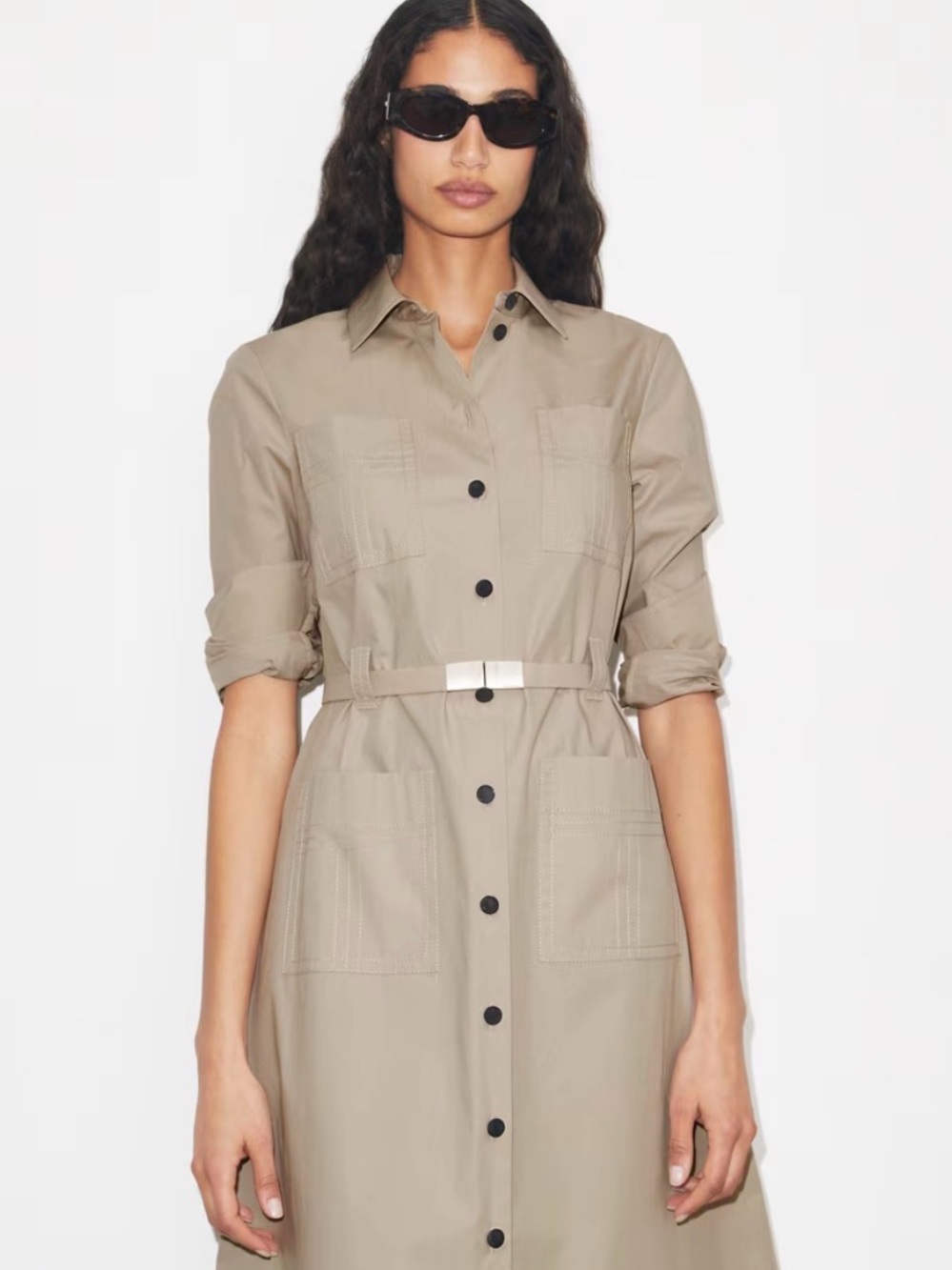 TORY BURCH
Cotton Stretch Shirt Dress With Belt - Picture 3 of 6